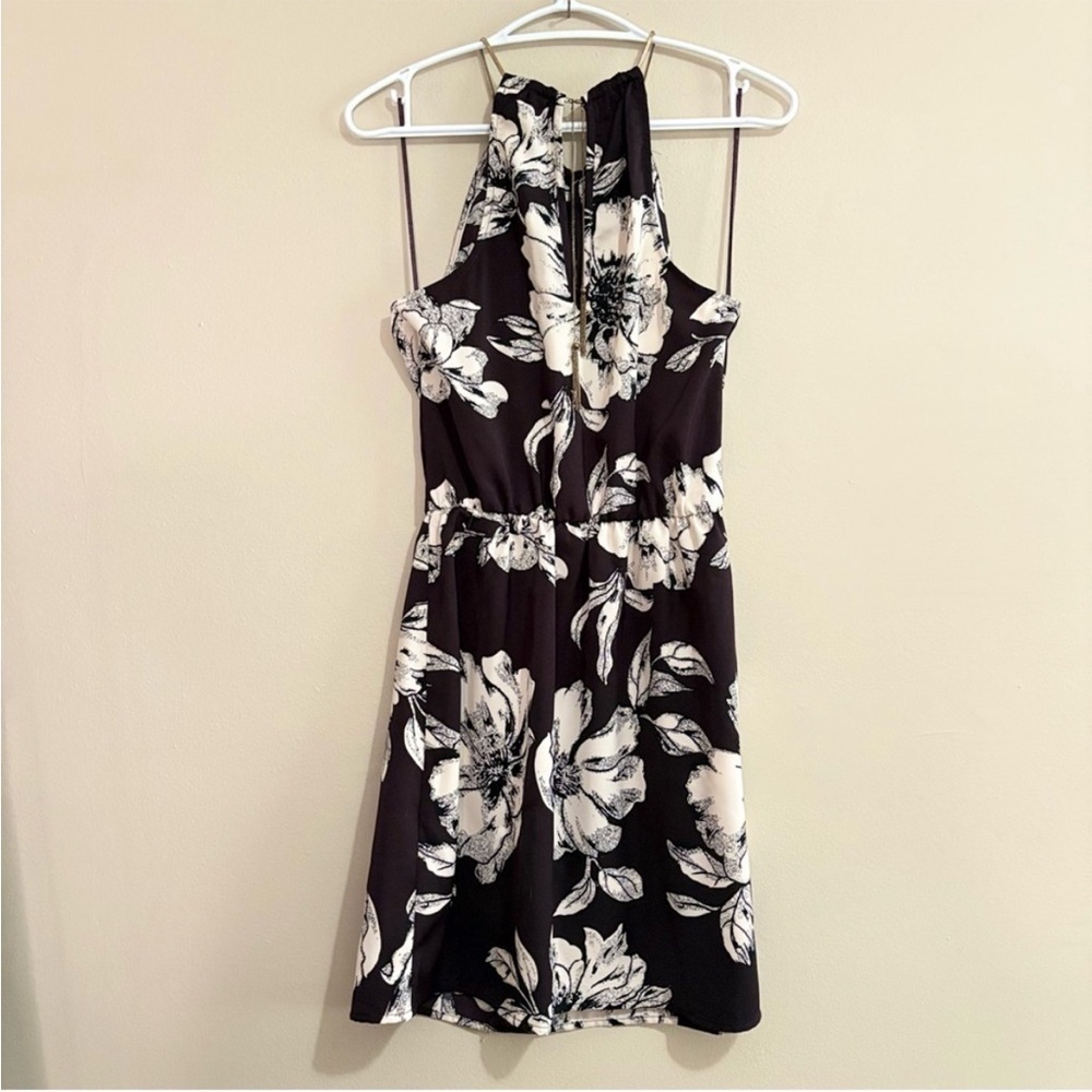 Dynamite Plum & Cream Halter Cocktail Mini Dress – Size XS Like New - Picture 7 of 12